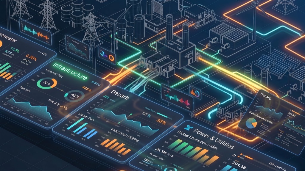 InfraPulse Industrial Intelligence Dashboard Illustration